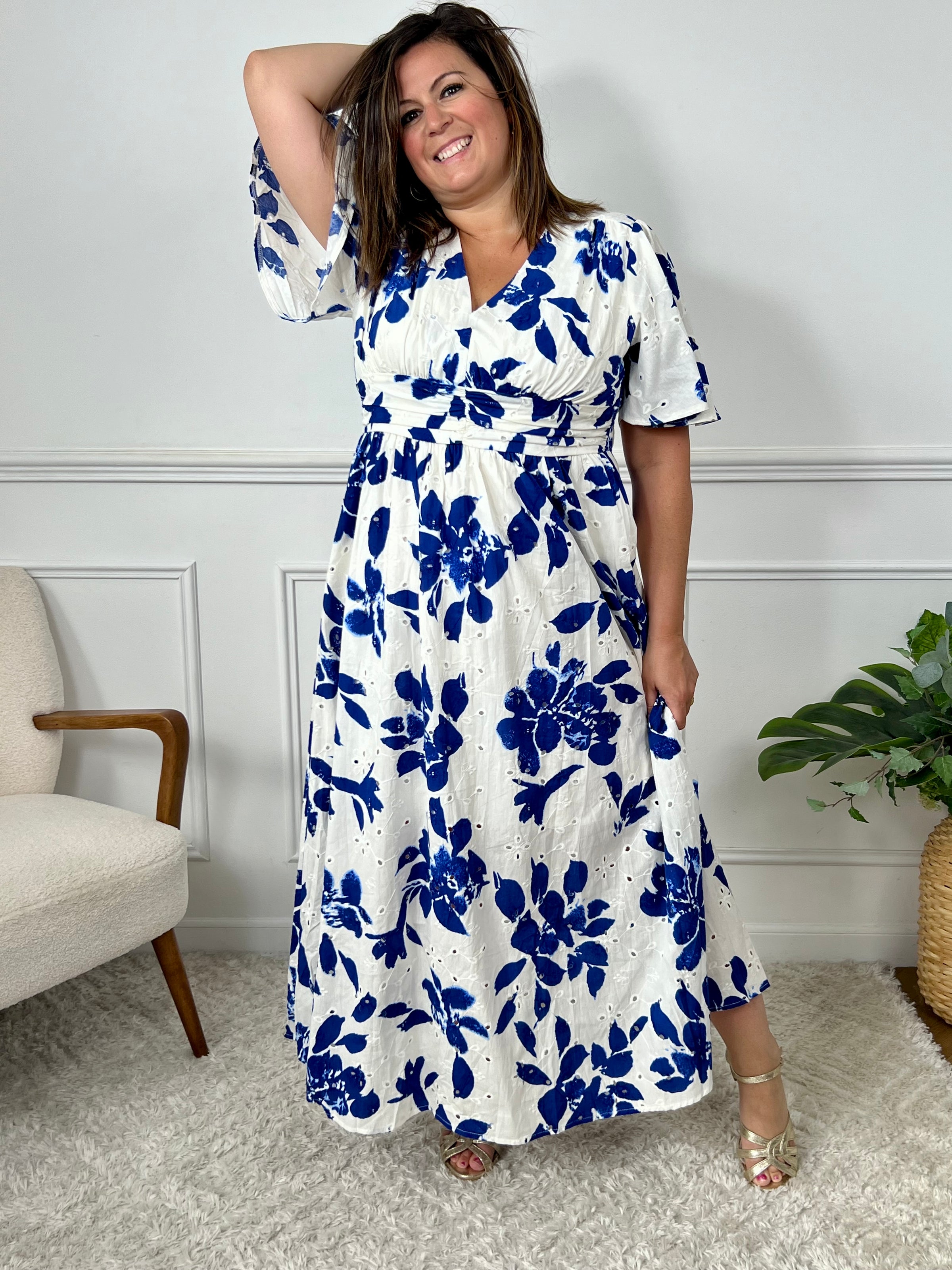 Robe longue à motifs grande taille : Christelle