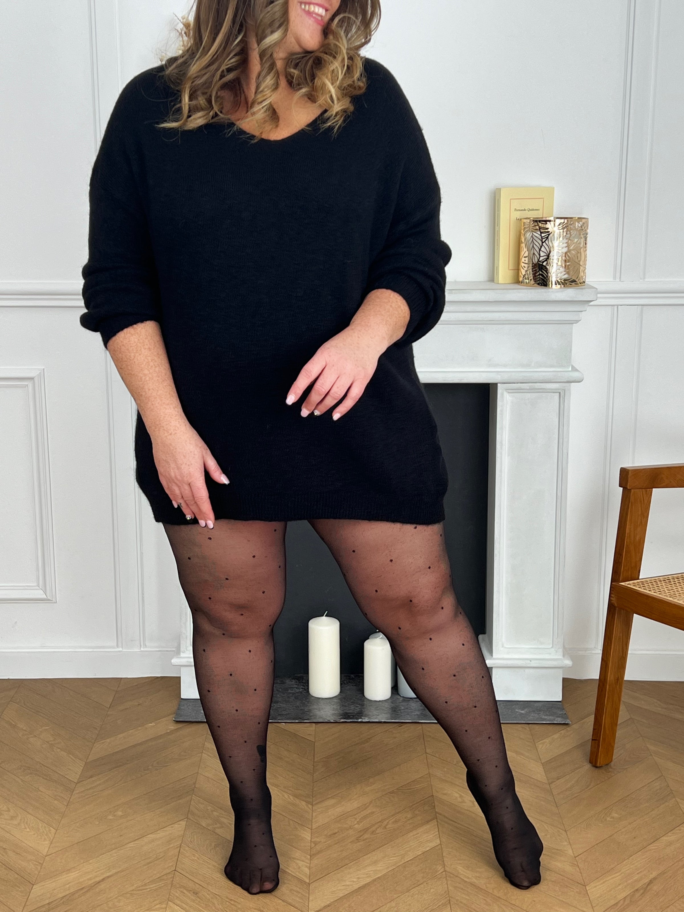 Collant plumetis grande taille : Arty