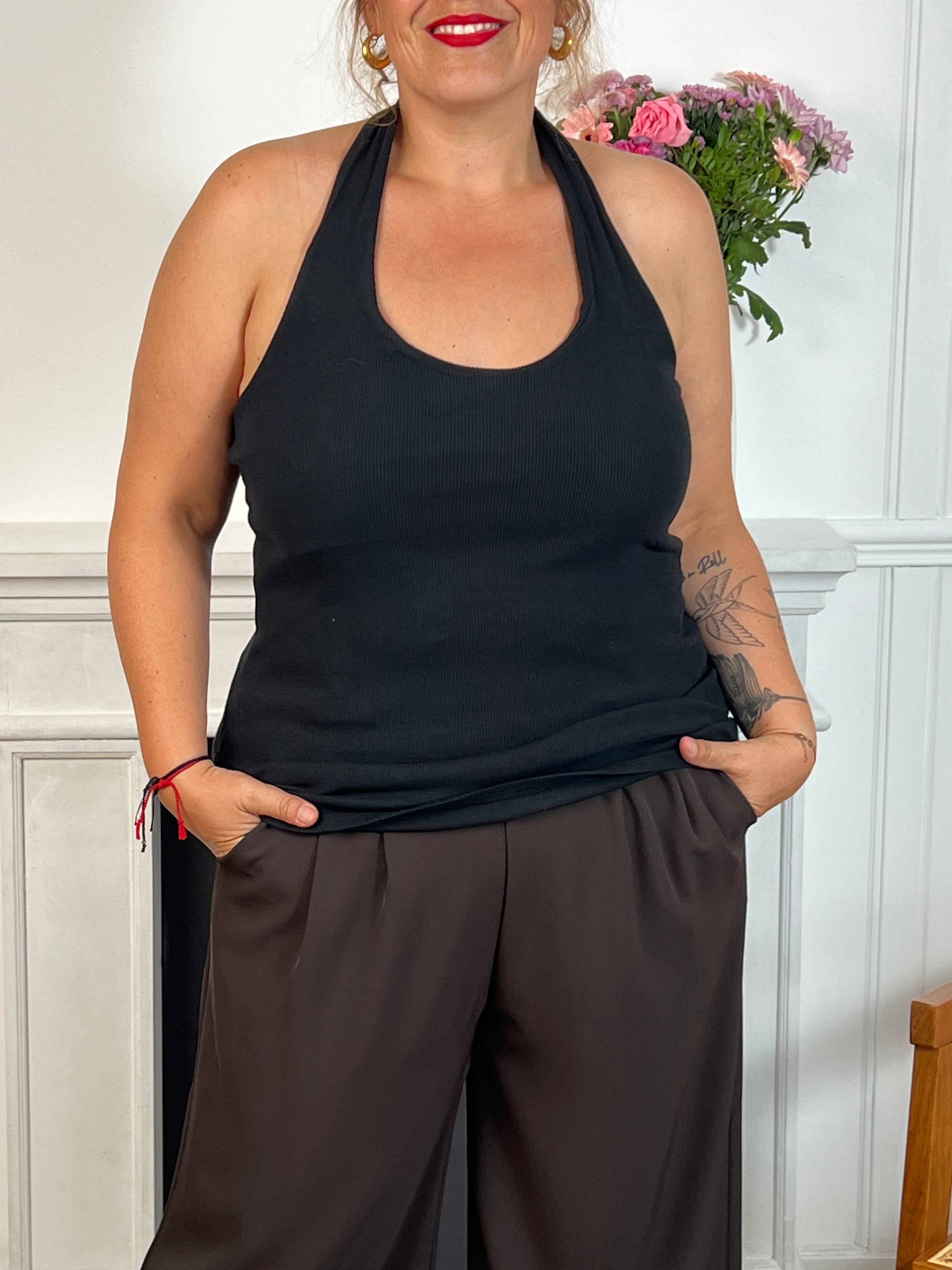 Débardeur dos nu noir : Zola