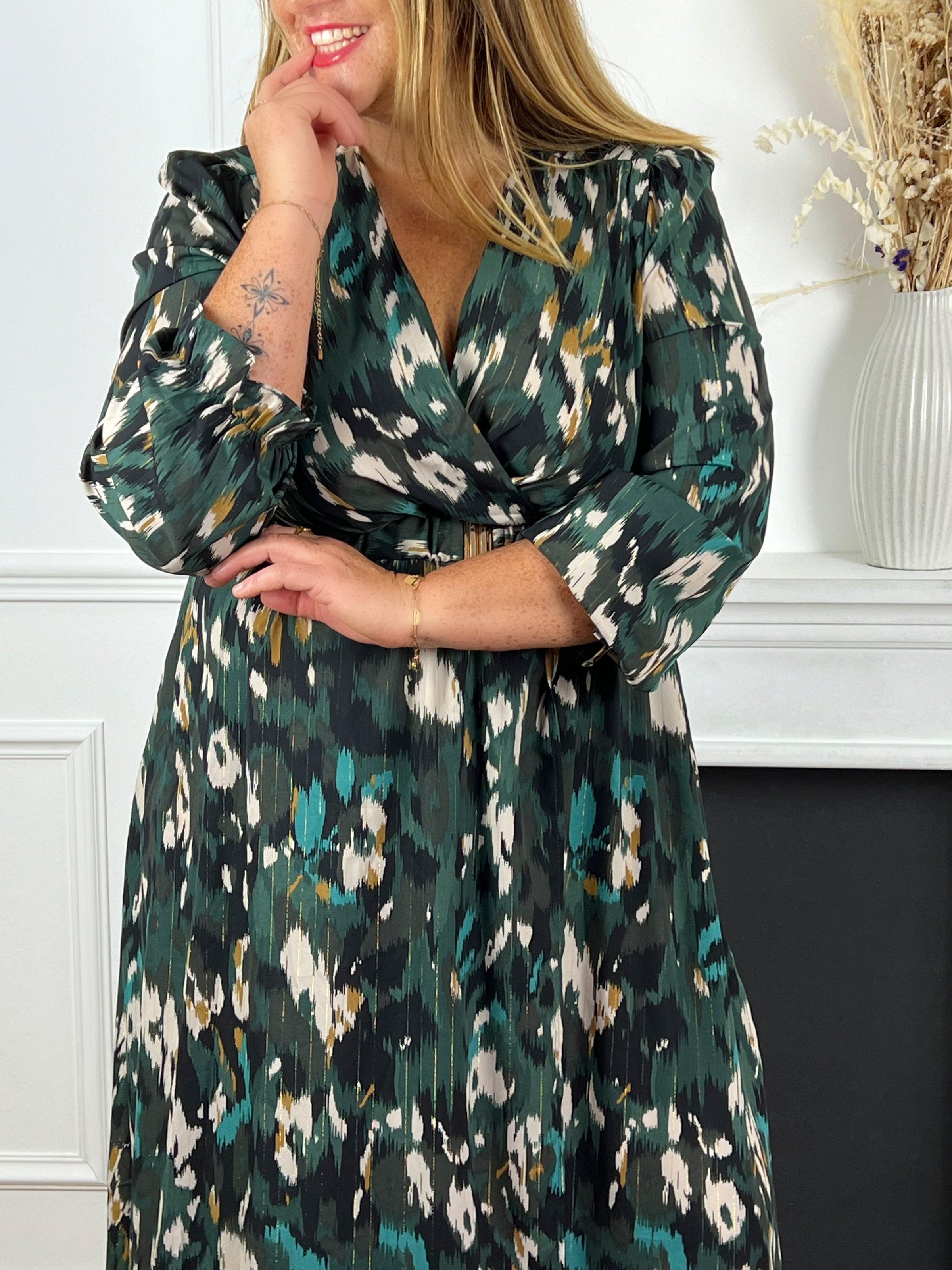 Robe longue à motif Curve : Lilia - Loïcia