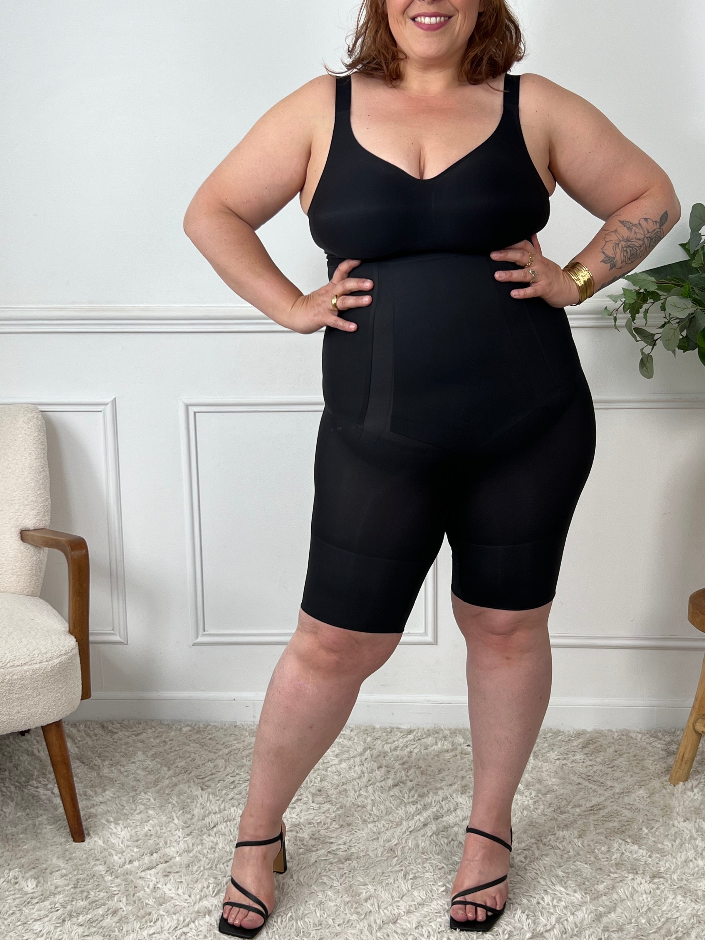 Short gainant noir grande taille : Hoani
