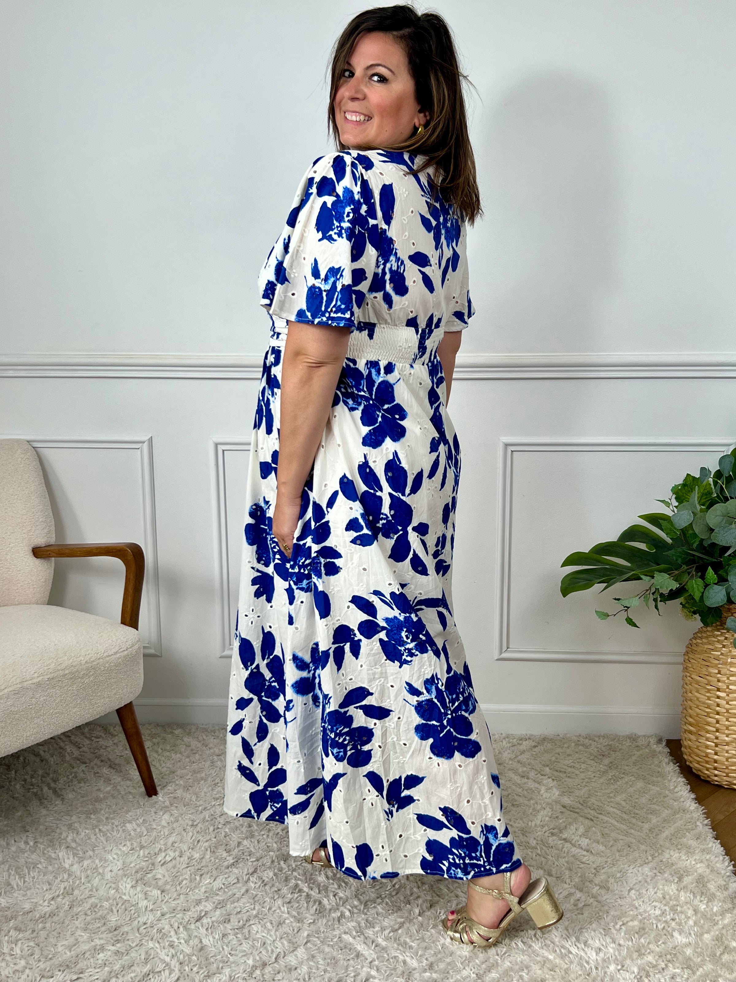 Robe longue à motifs grande taille : Christelle