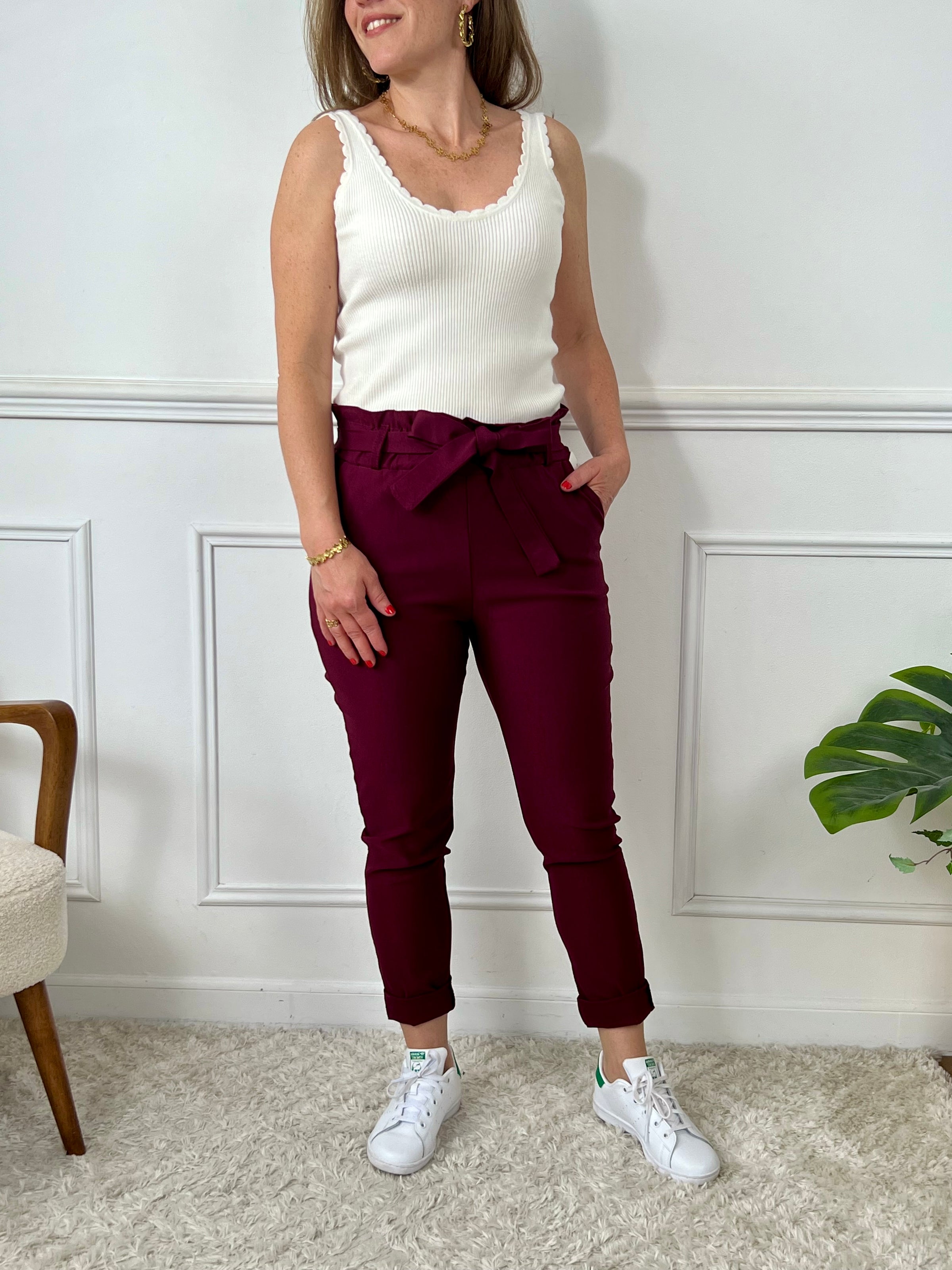 Pantalon bordeaux : Diego