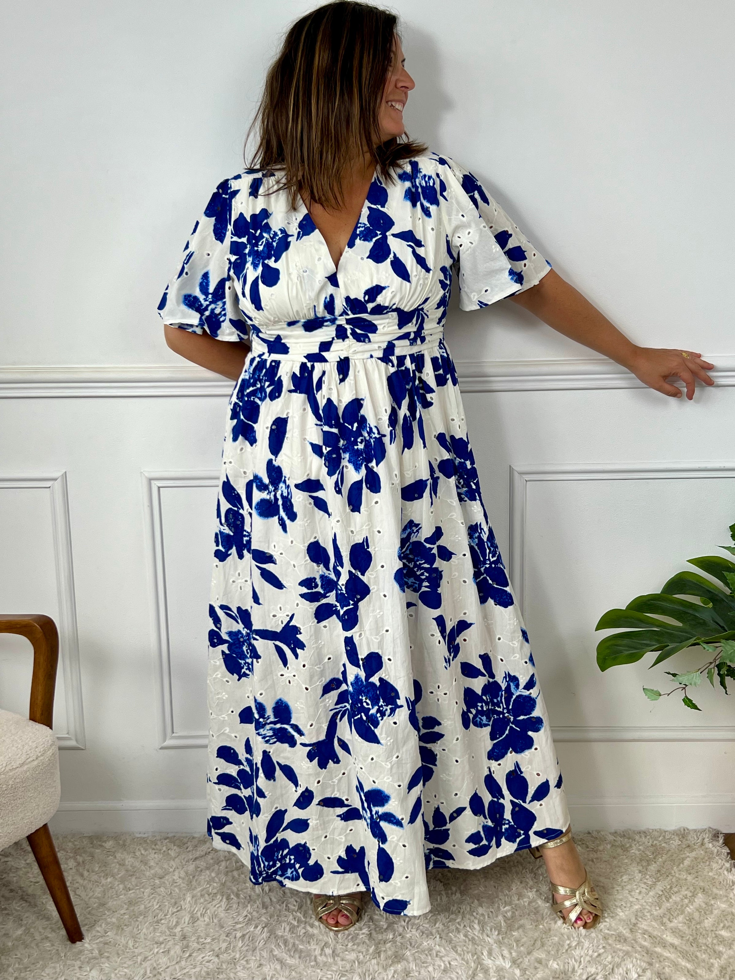Robe longue à motifs grande taille : Christelle