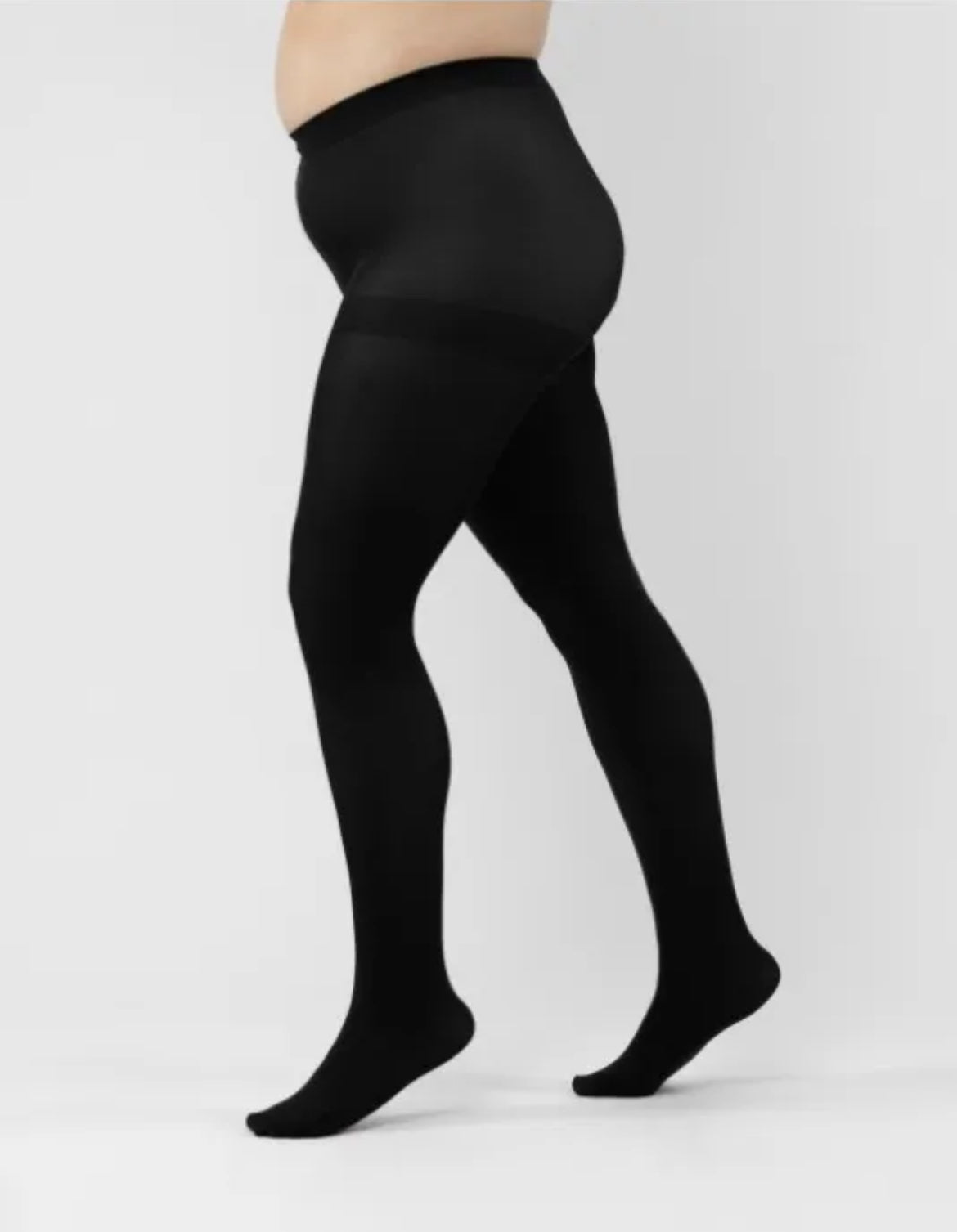 Collant noir opaque grande taille : Nody