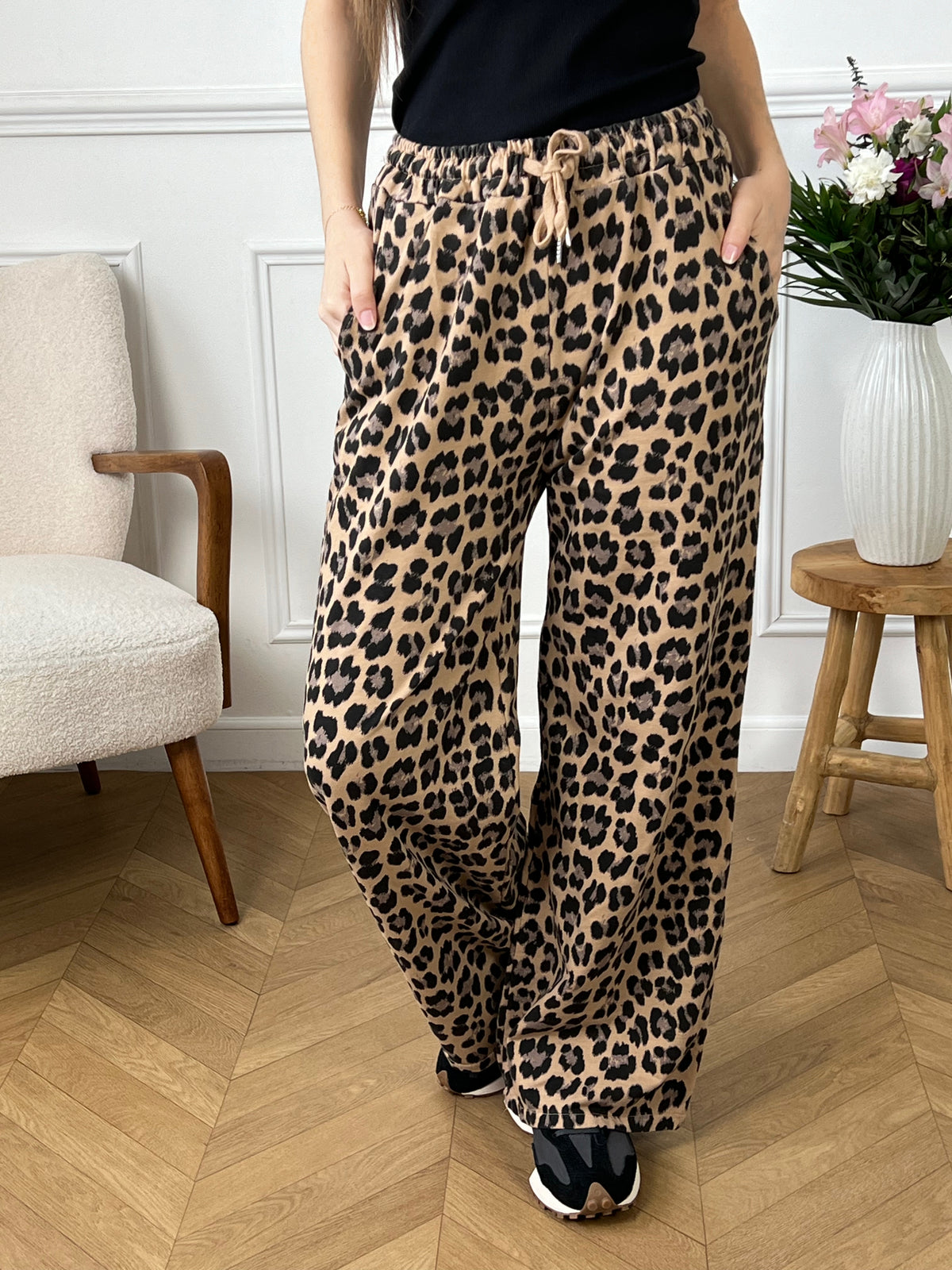 Pantalon léopard marron : Adela