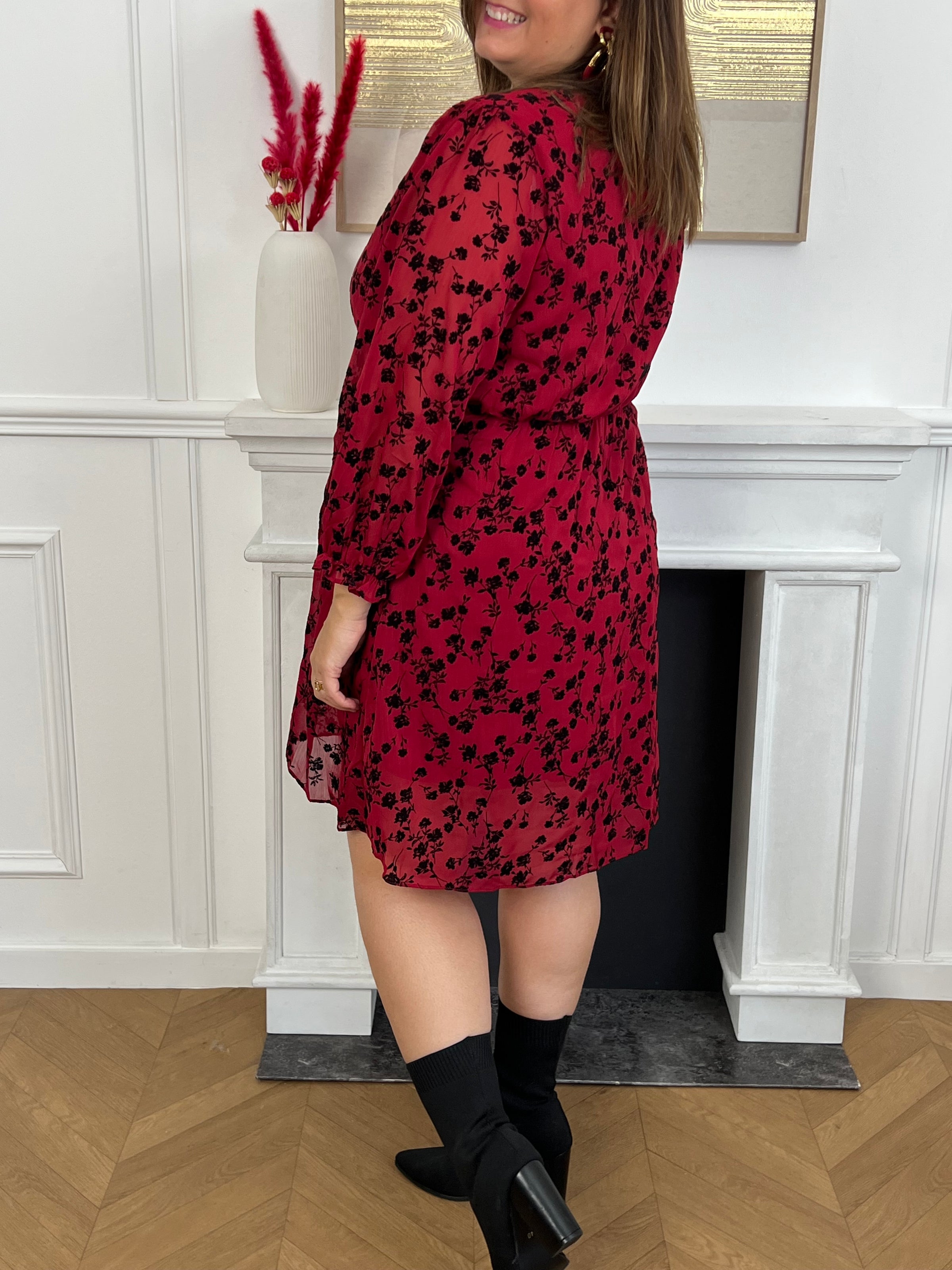 Robe bordeaux grande taille : Emilya