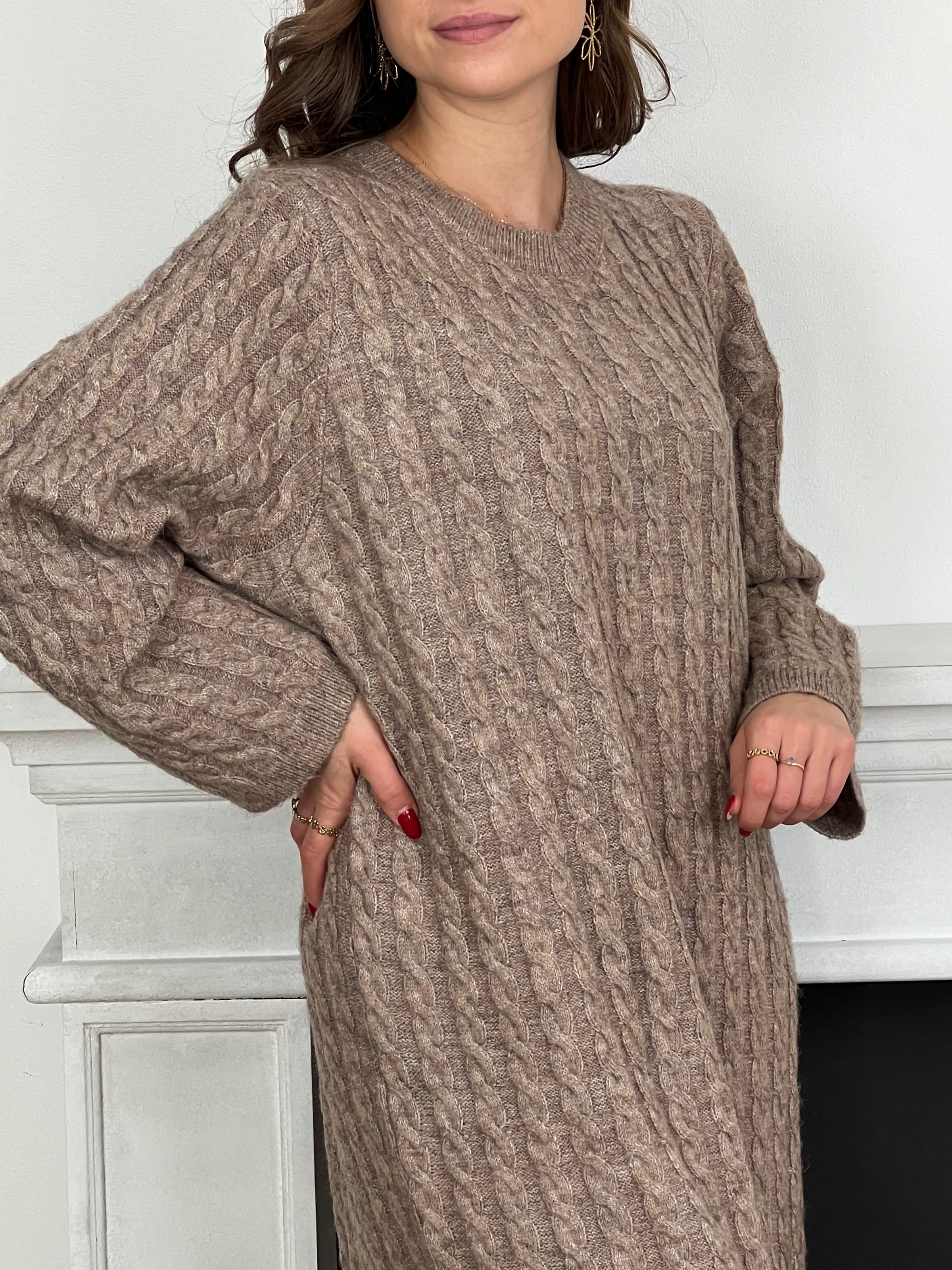 Robe pull taupe : Erika - Loïcia