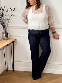 Top écru en dentelle : Loria