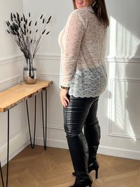 Top écru en dentelle : Loria