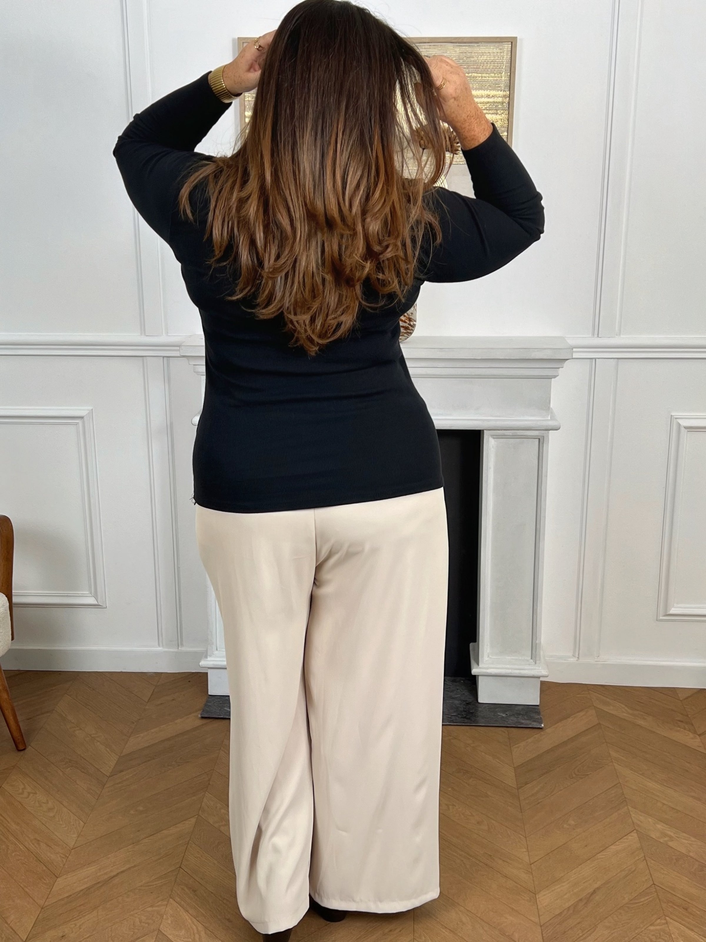 Top noir manches longues : Ana