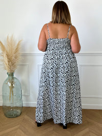 Robe longue noire à motifs Grande taille : Djena