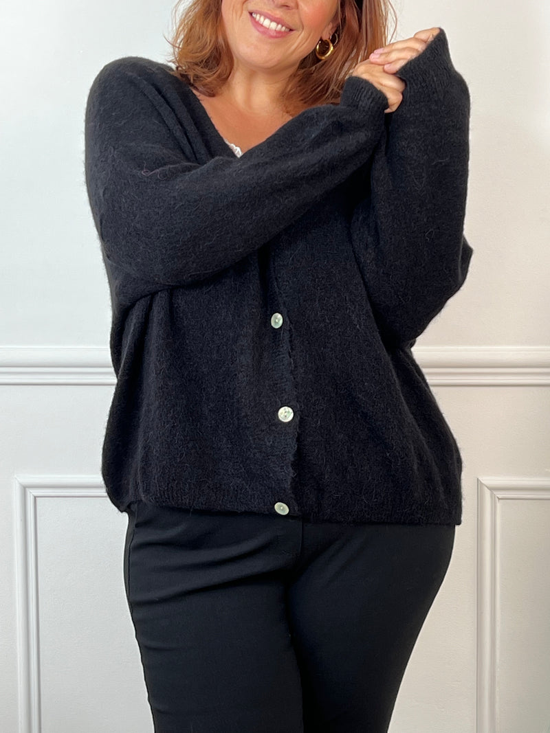 Gilet noir Made in Italie Curve : Caroline