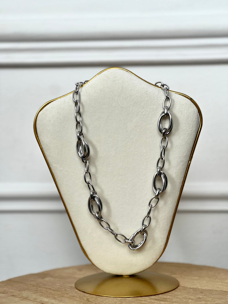 Collier chaîne argenté : Chali