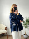 Chemise bleue à motifs : Loevan