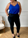 Top bleu grande taille : Alexina