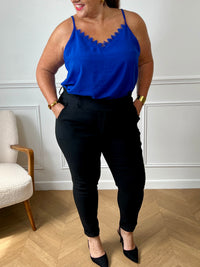 Top bleu grande taille : Alexina