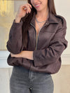Veste bombers marron : Diane
