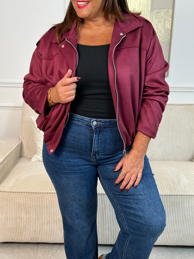 Veste bombers bordeaux grande taille : Diane