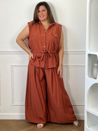 Veste sans manches terracotta grande taille : Eloane