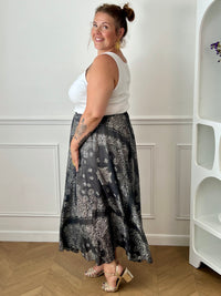 Jupe grise à motifs grande taille : Nova