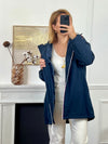 Manteau fourré long bleu marine : Anais