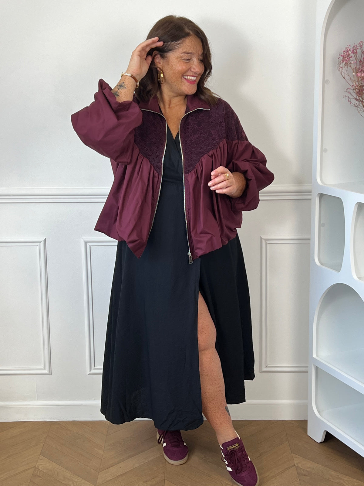 Veste bordeaux grande taille : Lilia