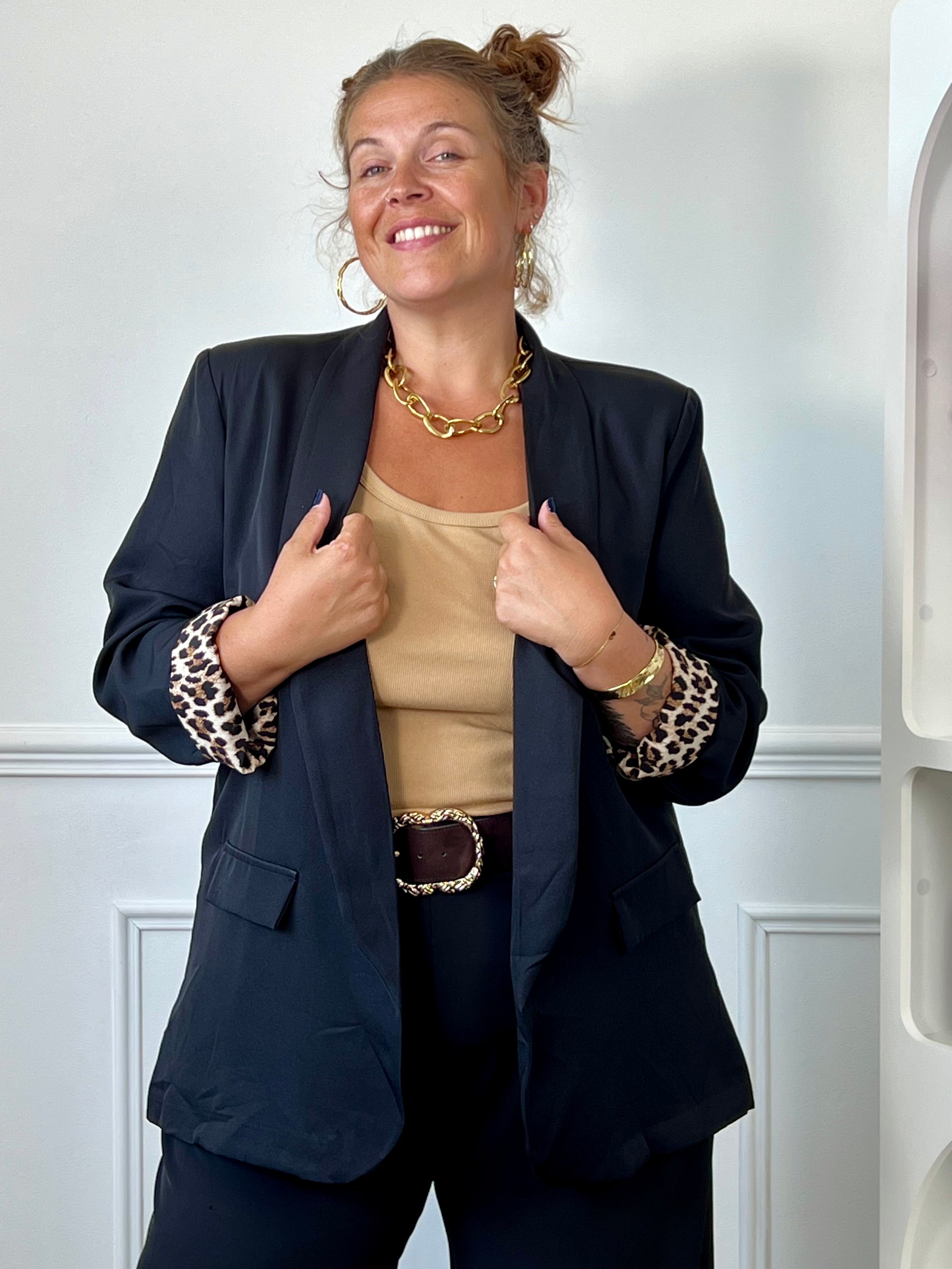 Blazer noir grande taille : Leonora
