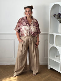 Chemise bordeaux à motifs grande taille : Thalia