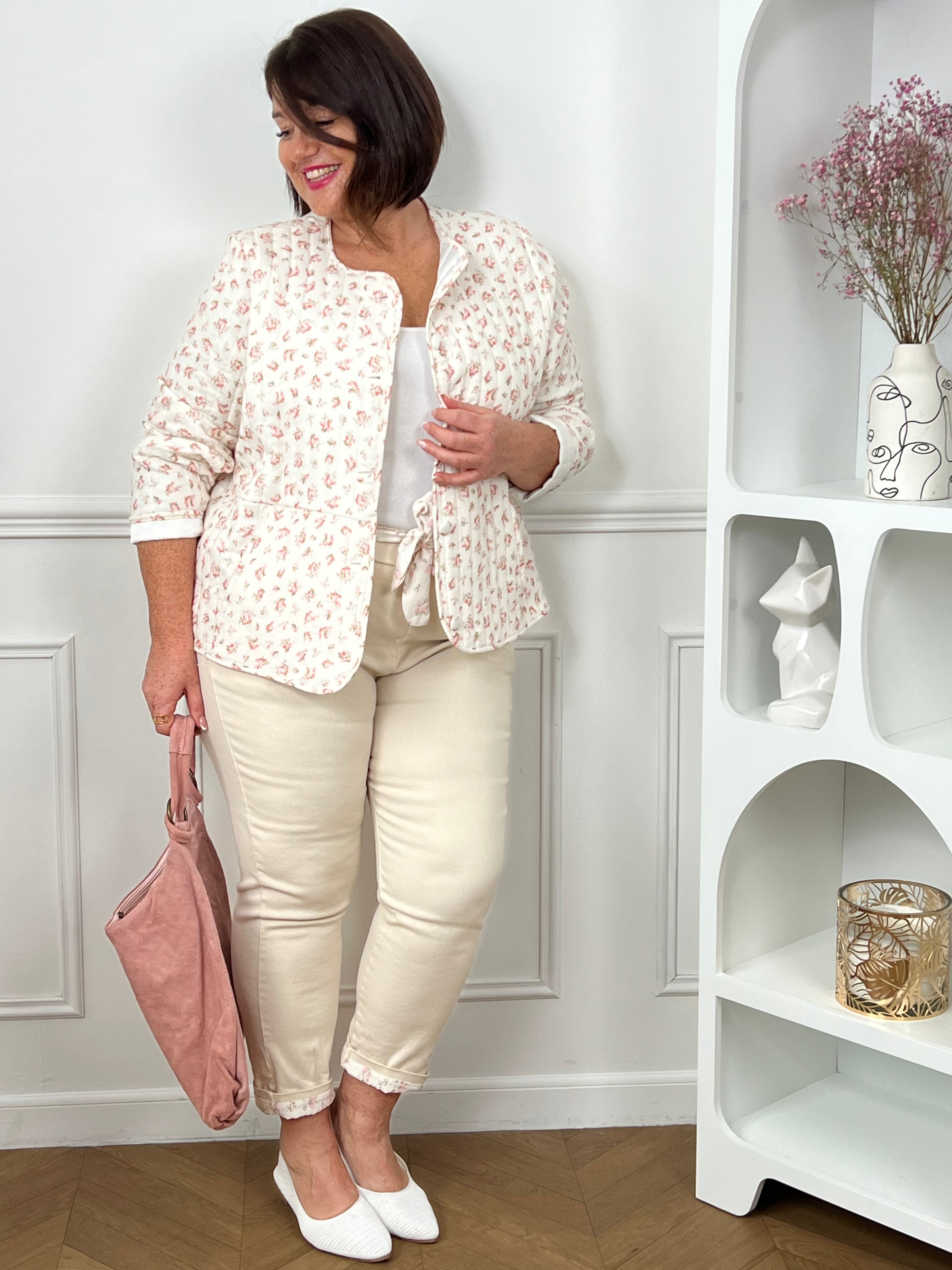 Beige cotton gauze jacket: Shane