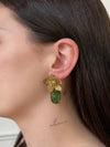 Boucles d'oreilles dorées et vertes : Esperança