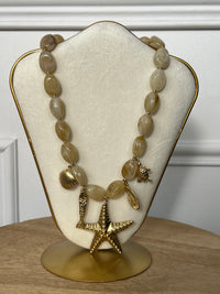 Beige and gold necklace: Olivence