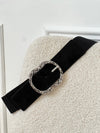 Ceinture noire boucle argentée Curve : Nala