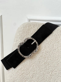Ceinture noire boucle argentée Curve : Nala
