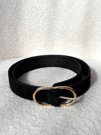 Black leather belt: Jules