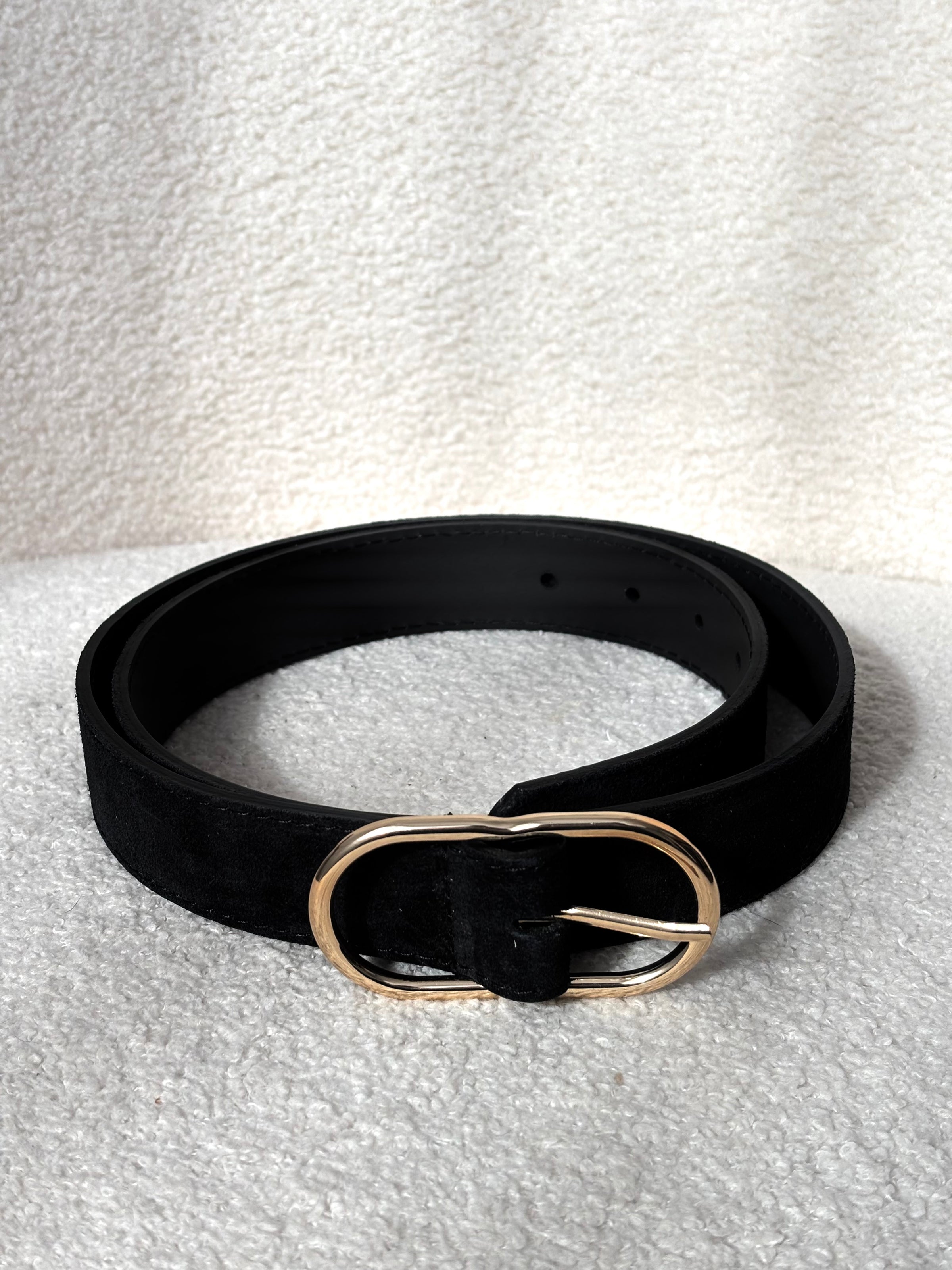 Black leather belt: Jules