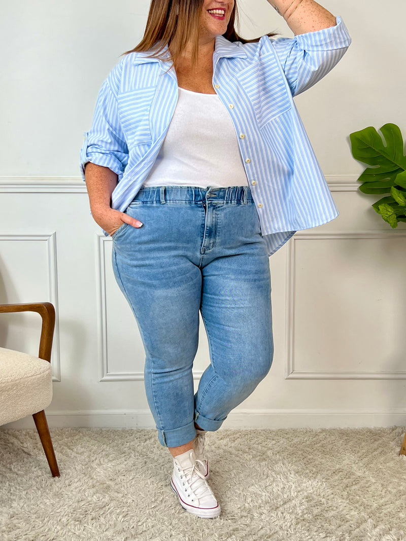Chemise longue rayée : Nelyo