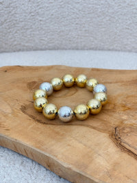 Bracelet doré et argenté : fête