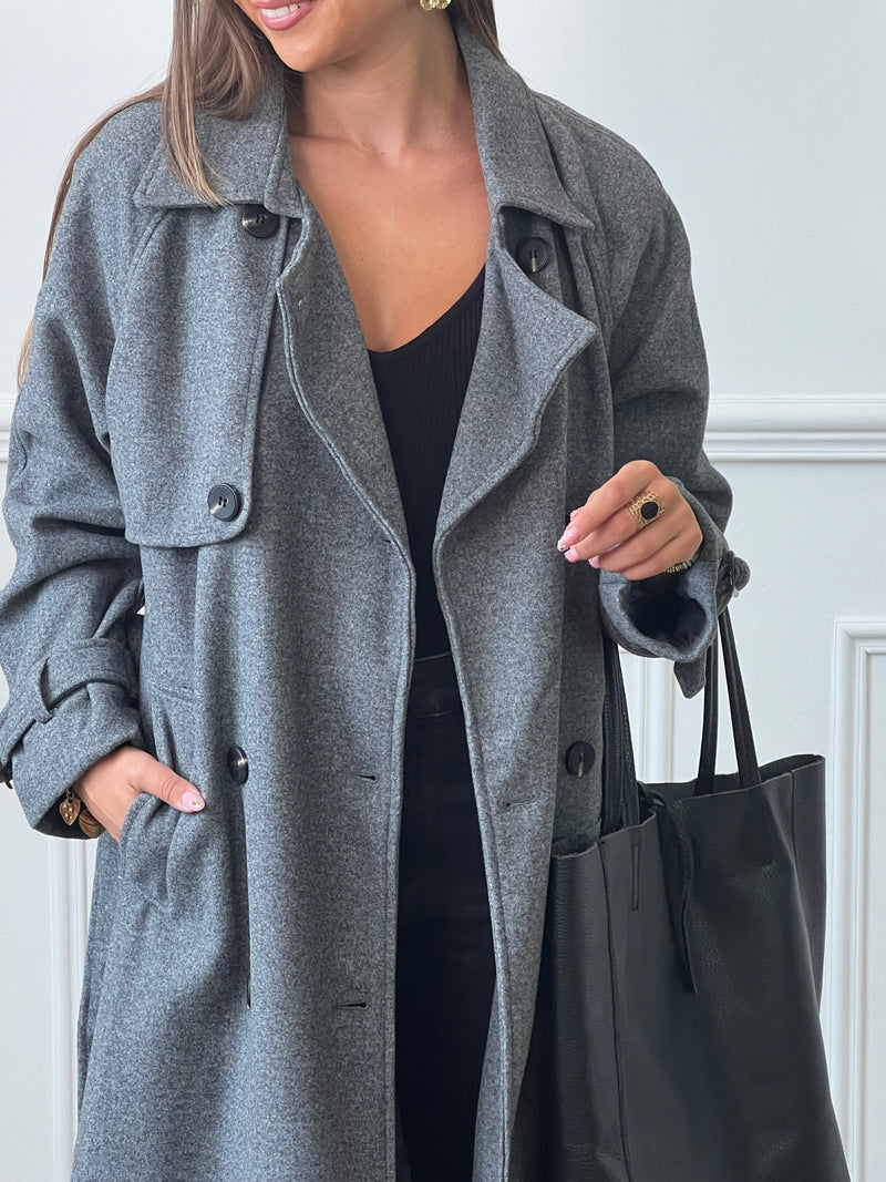 Manteau manches longues gris : Layane