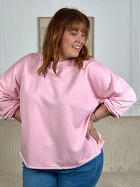 Pull rose en coton grande taille : Mommy
