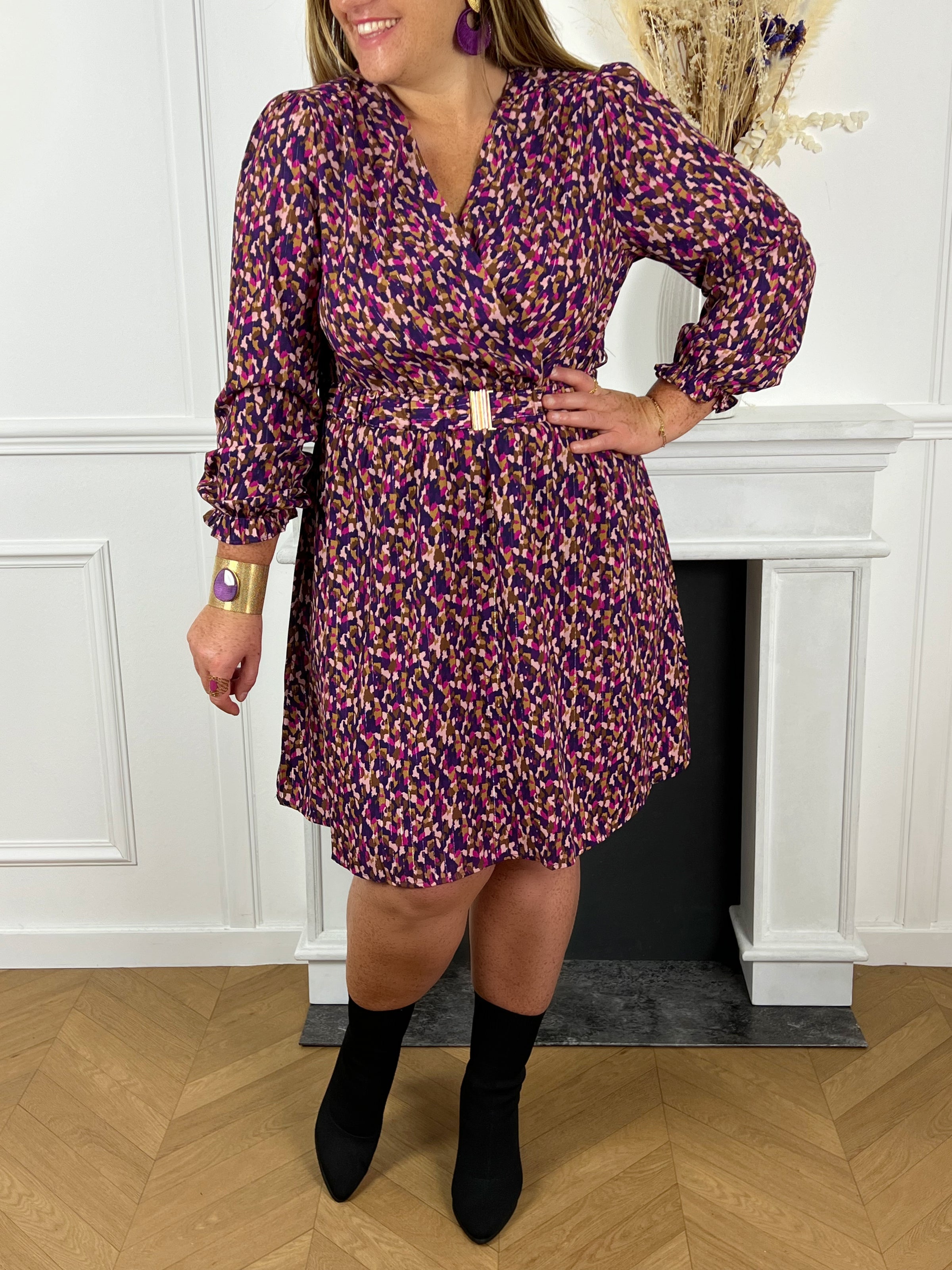 Robe courte à motifs grande taille femme – Loïcia