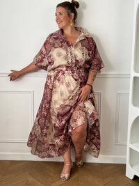 Chemise bordeaux à motifs grande taille : Thalia