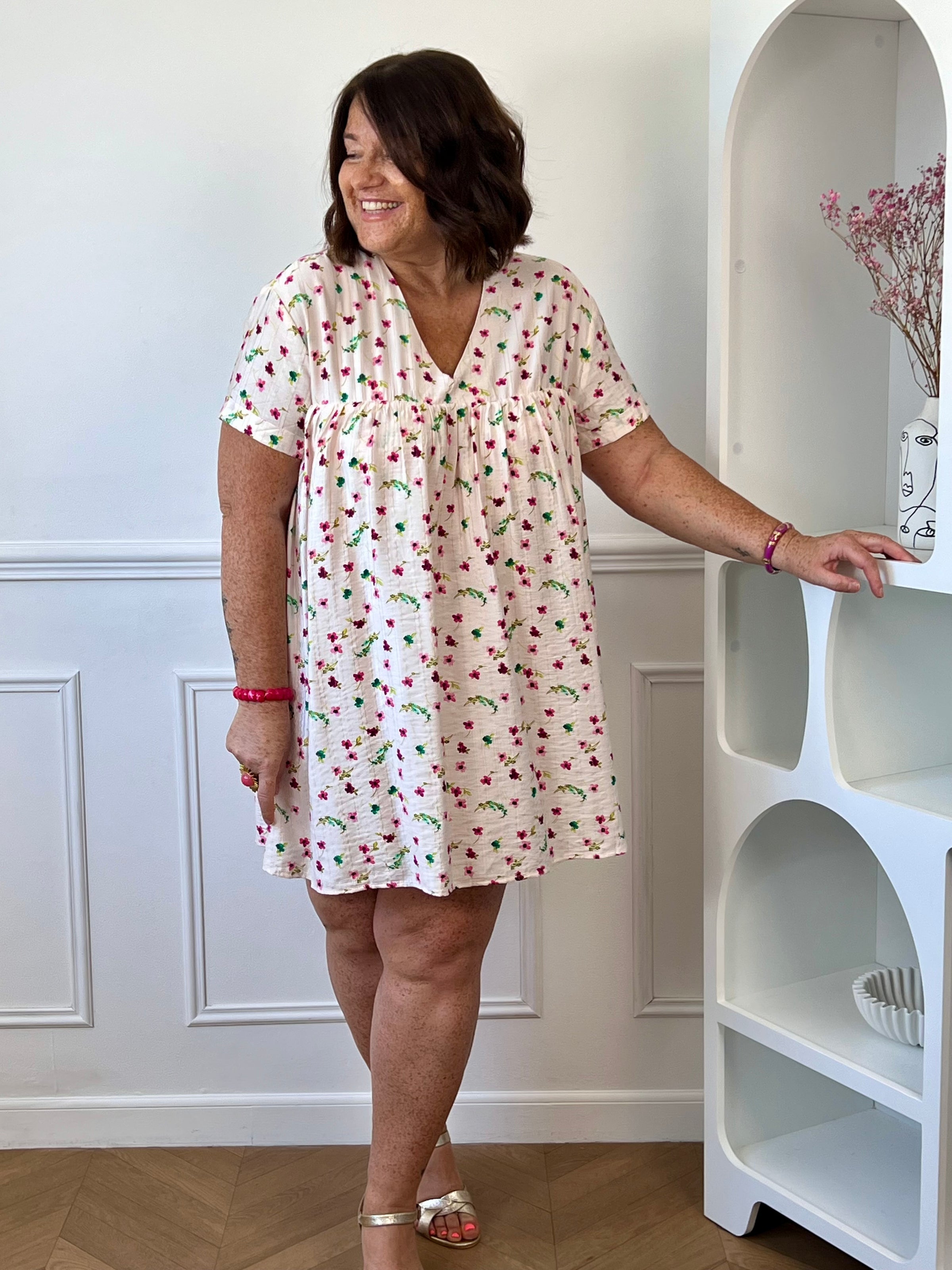 Robe short à motifs grande taille : Floria