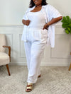 Pantalon écru grande taille : Maloe