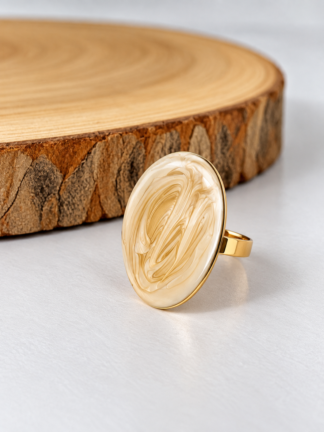 Bague beige et dorée : Owyn