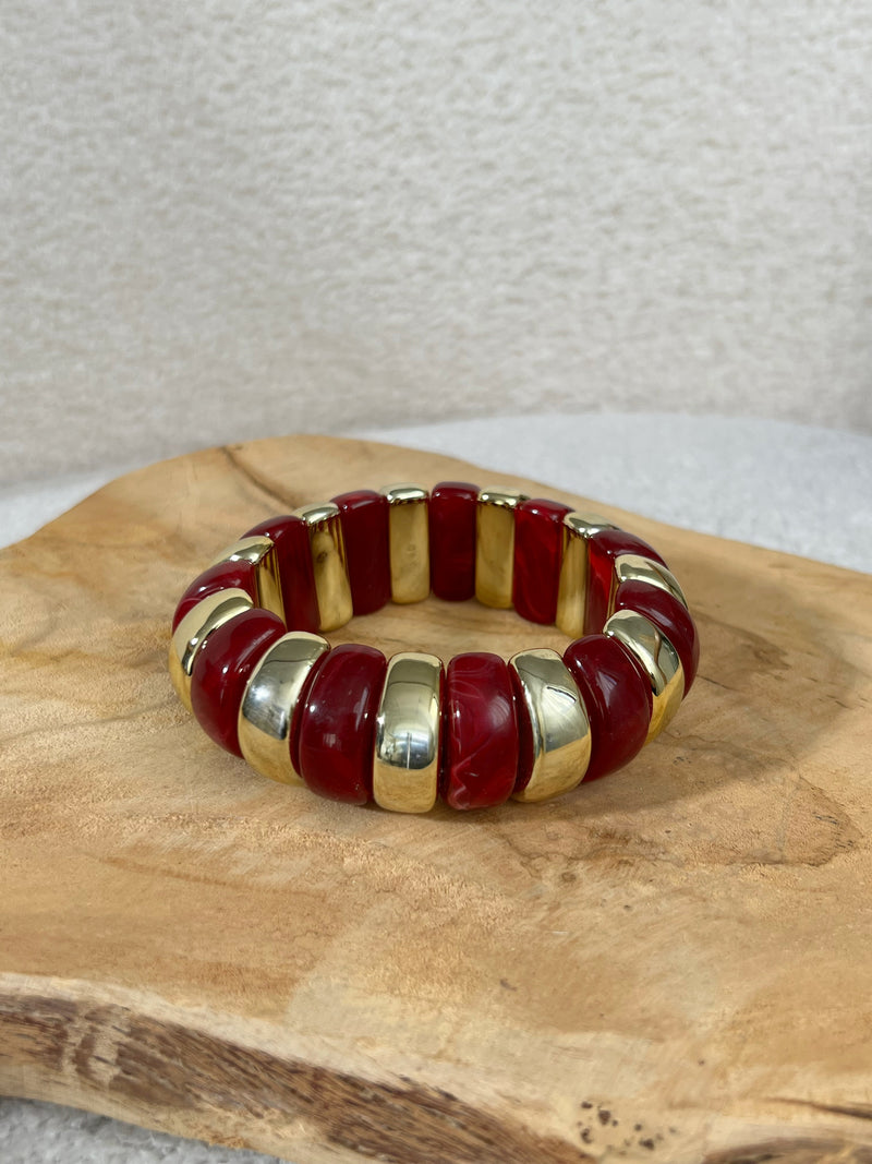 Bracelet bordeaux et doré : Nio