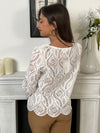 Blouse écrue avec broderie : Livia