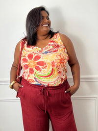 Top orange en lurex grande taille : Zara