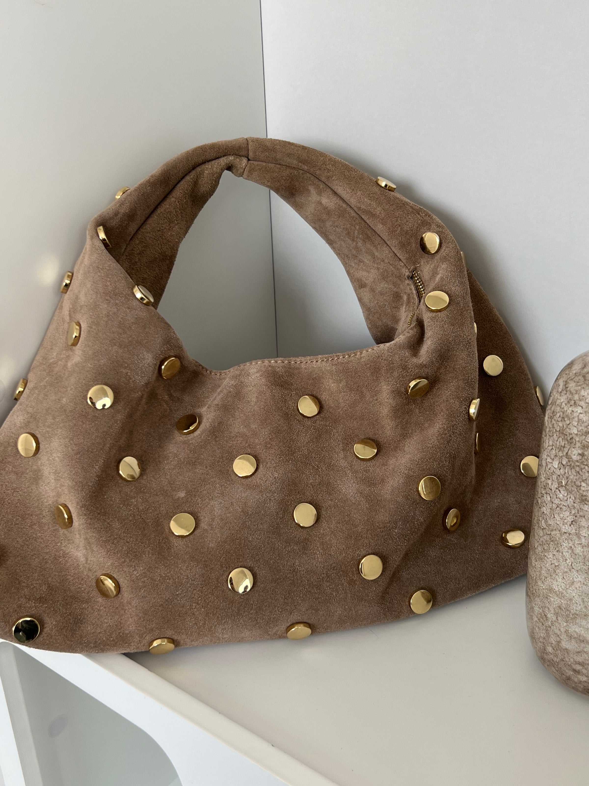 Sac taupe clouté : Gemma