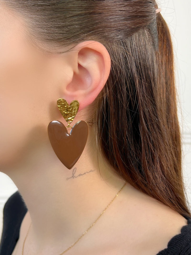 Boucles d'oreilles marrons : Lovia